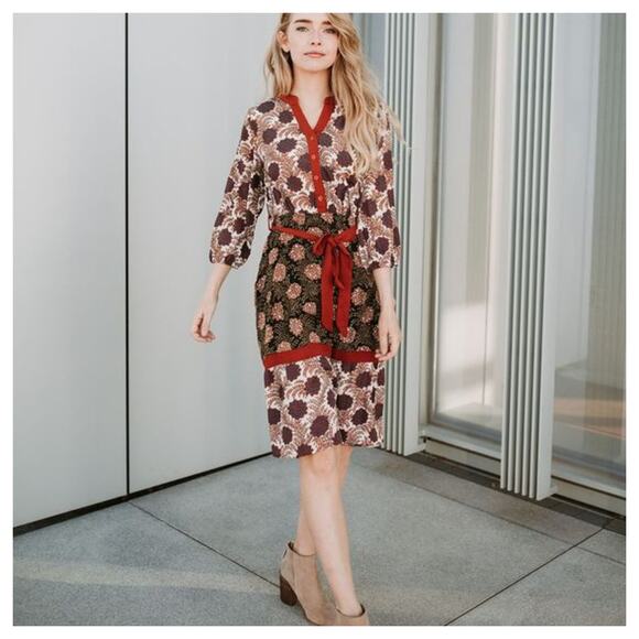 Piper & Scoot Jenni Mixed Pattern Dress Extra Small - Picture 1 of 7